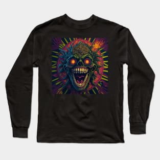 Chaos Unleashed: The Psychedelic Kaleidoscope Monstrosity Long Sleeve T-Shirt